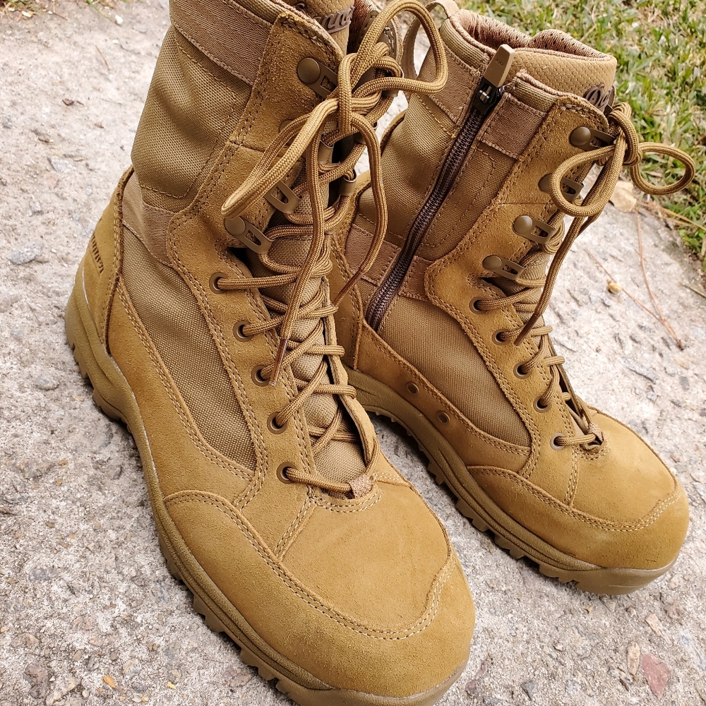 Danner Side Zip Steel Toe Coyote Boots